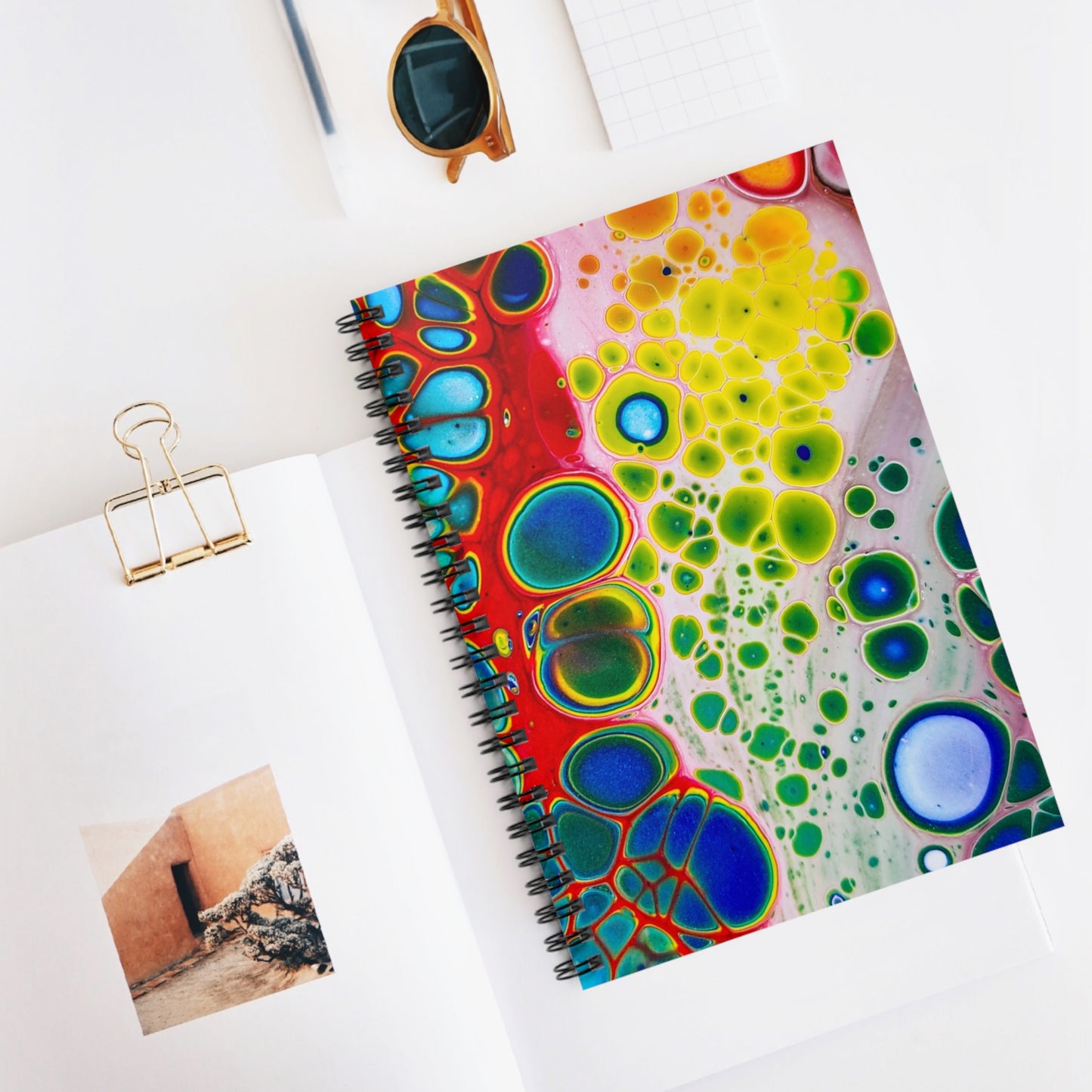 Spiral Notebook - Ruled Line - Bubbling Rainbows