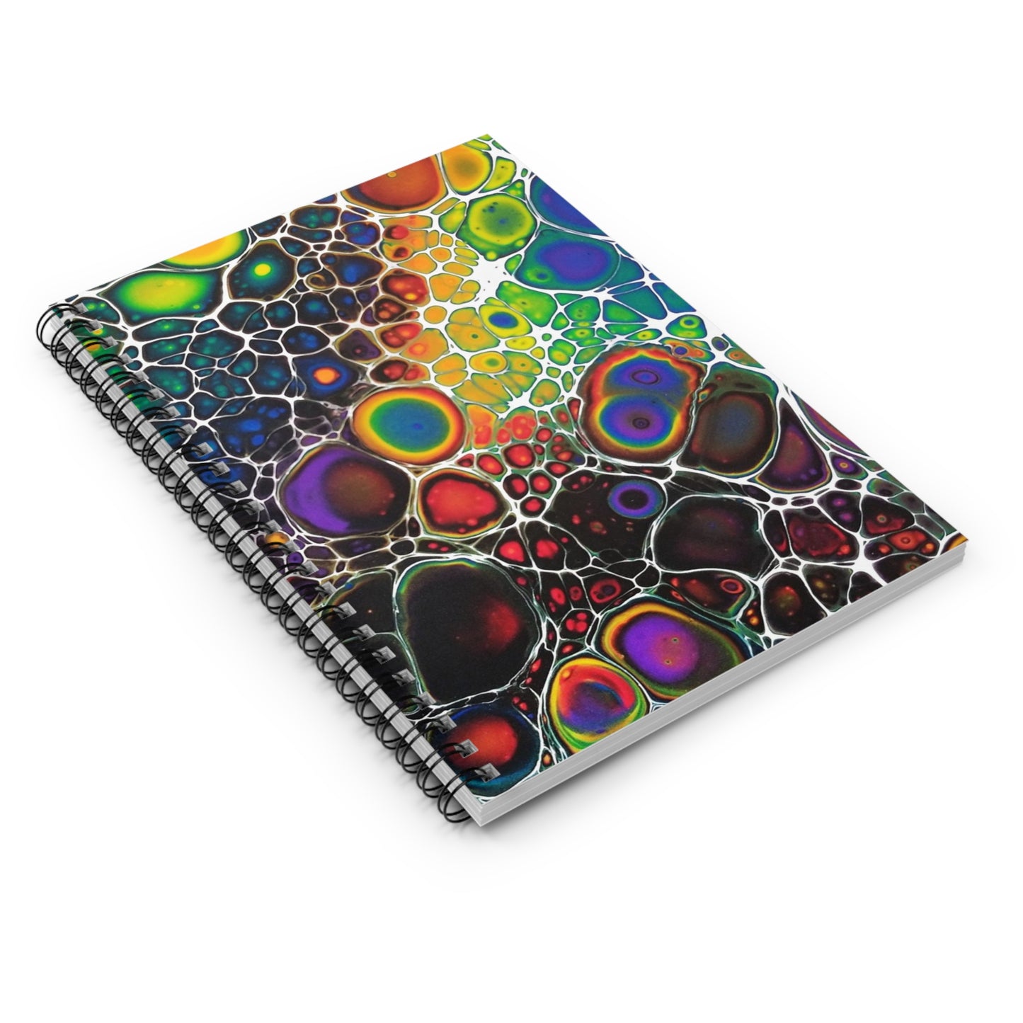 Spiral Notebook - Ruled Line - Rainbow Bubbles