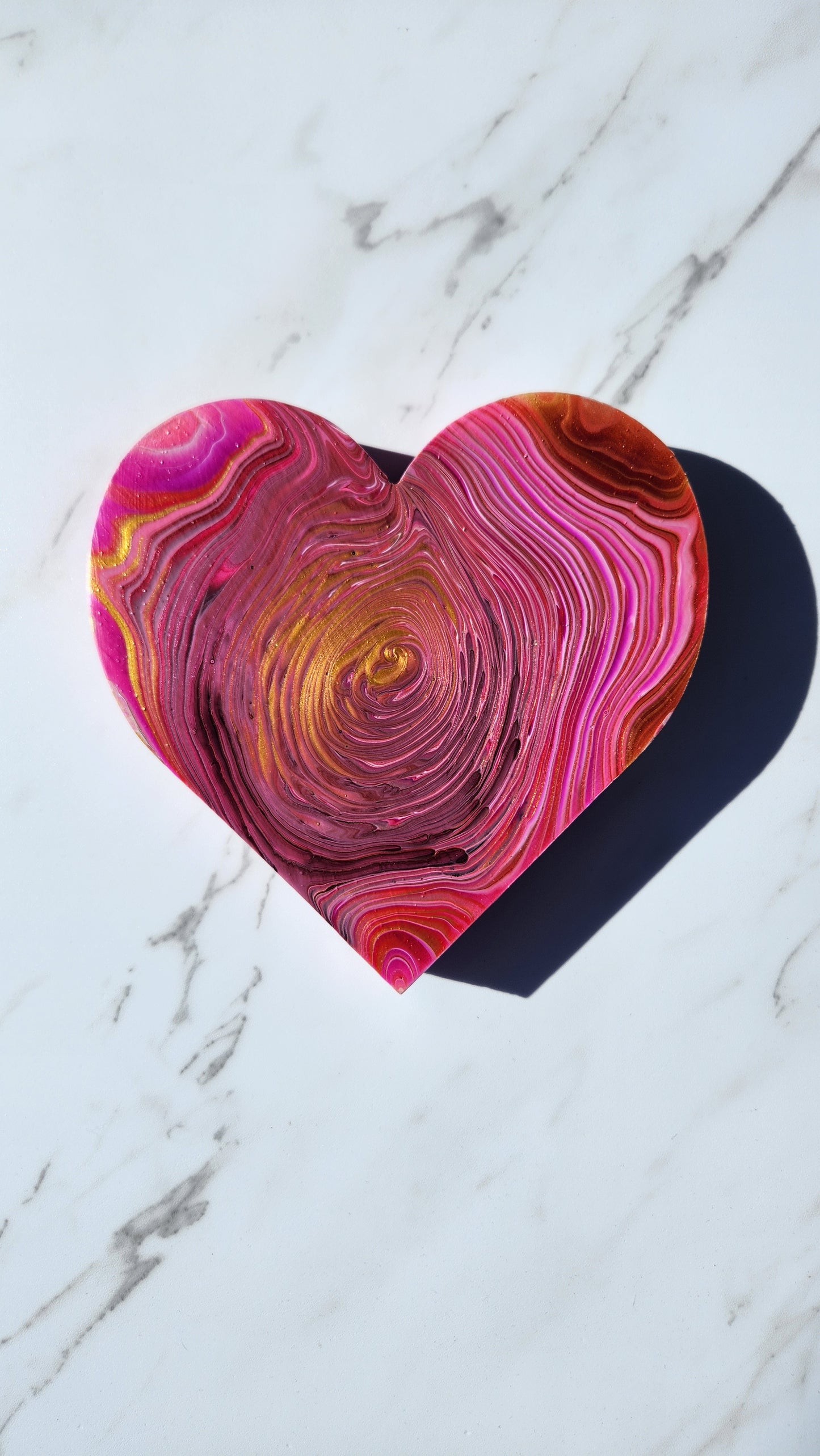 Golden Glow Heart - Wooden Painted Heart Decor Wall Art