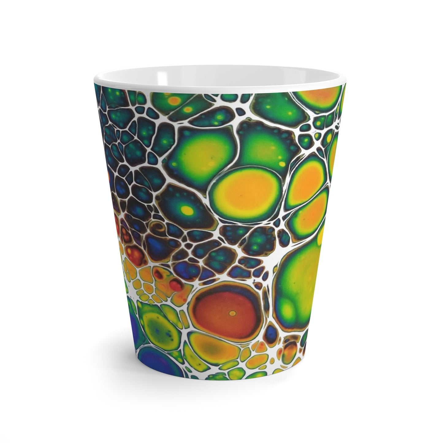 Latte Mug - 12 oz - Rainbow Bubbles